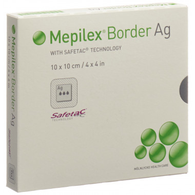Mepilex Ag Border Schaumverband 10x10cm 5 Stück