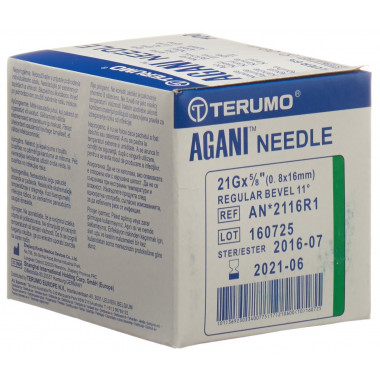 Terumo Agani Einmalkanüle 21G 0.8x16mm grün 100 Stück Terumo Agani Einmalkanüle 21G 0.8x16mm grün 100 Stück