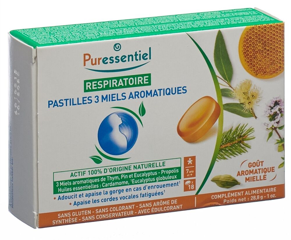 PURESSENTIEL Lutschtabletten mit 3 aromatischen Honigsorten 18 Stück PURESSENTIEL Lutschtabletten mit 3 aromatischen Honigsorten 18 Stück