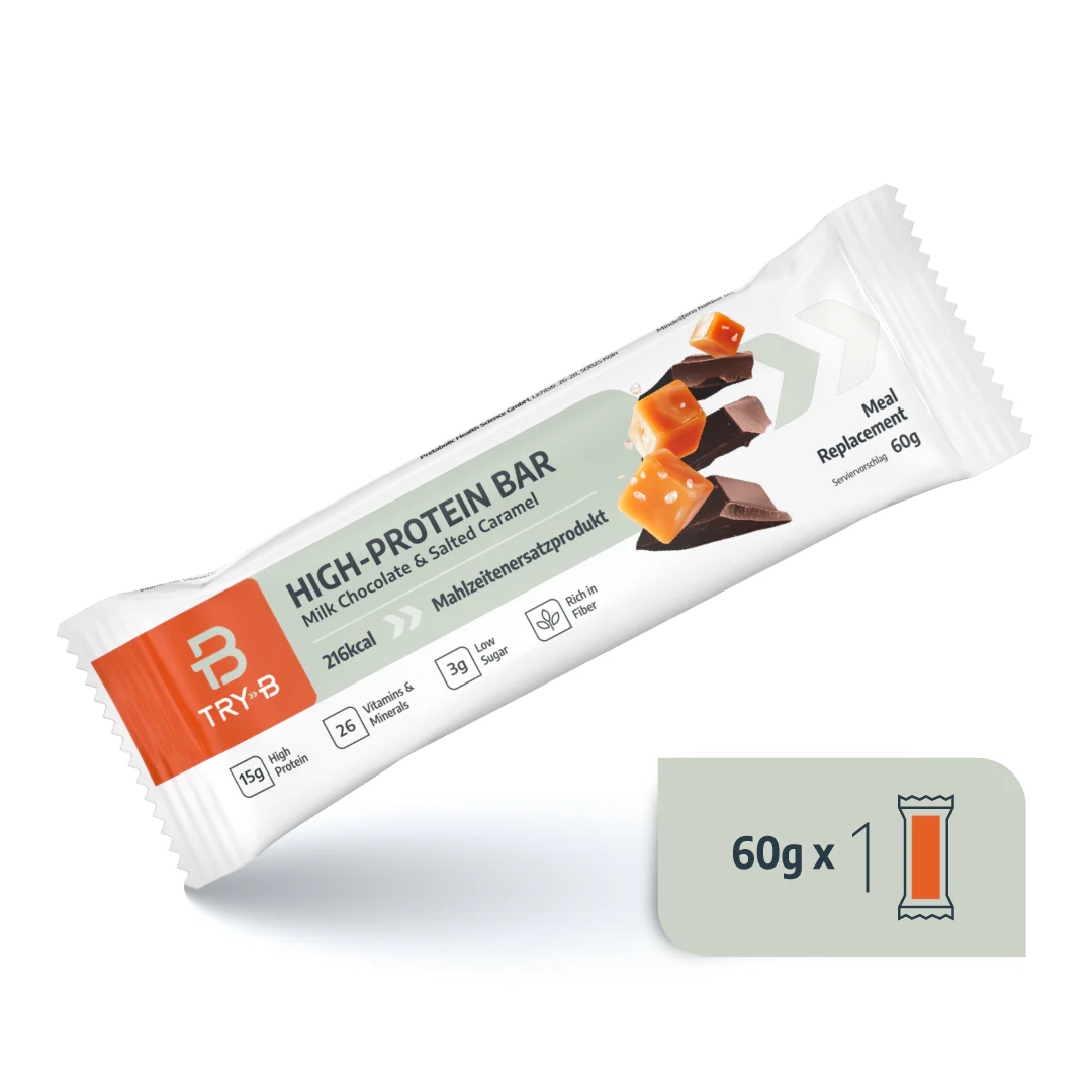 TRY-B Chocolate Salted Caramel Mahlzeitenersatz-Riegel 60g TRY-B Chocolate Salted Caramel Mahlzeitenersatz-Riegel 60g