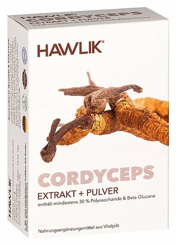 HAWLIK Cordyceps Extrakt + Pulver Kapseln 60 Stück
