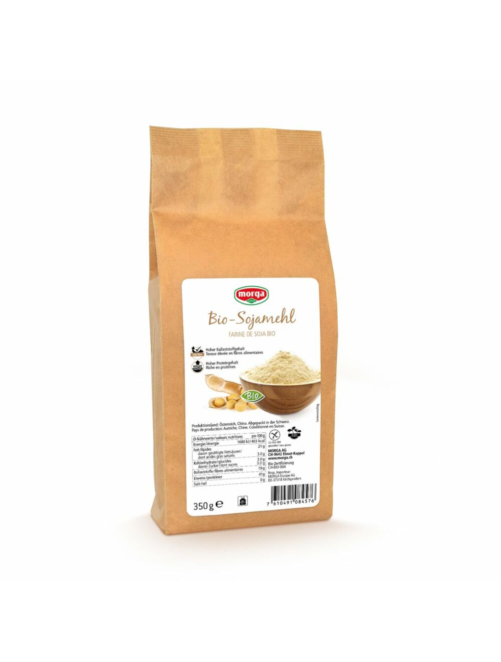 Morga Sojamehl glutenfrei Bio Btl 350g Morga Sojamehl glutenfrei Bio Btl 350g