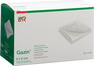 Gazin Mullkompressen 5x5cm 16-fach steril 30 x 2 Stück