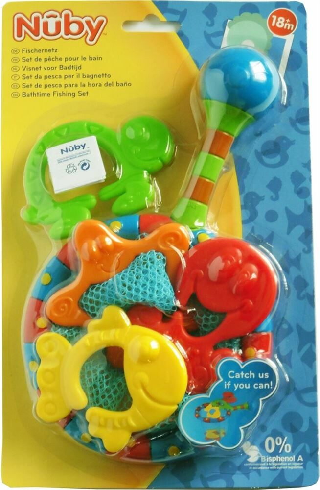 Nûby buntes Fischernetz Set mit 4 Spielfiguren