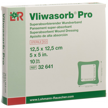 Vliwasorb Pro Superabsorbierender Wundverband 12.5x12.5cm 10 Stück Vliwasorb Pro Superabsorbierender Wundverband 12.5x12.5cm 10 Stück