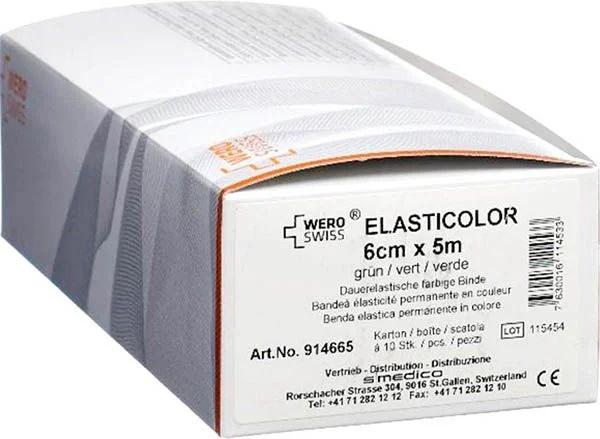 WERO SWISS Elasticolor El Bind 5mx4cm grün 10 Stück