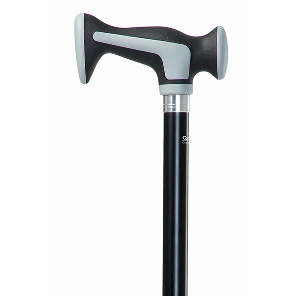 GASTROCK Gehstock m Soft-Escortgriff schwarz/grau