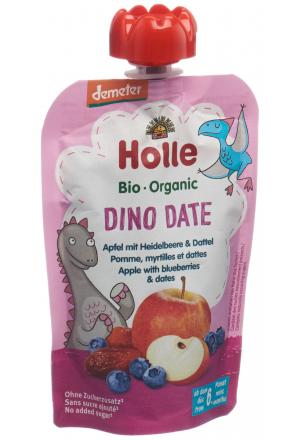 Holle Dino Date Pouchy Apfel Heidelbeere mit Dattel 100g Holle Dino Date Pouchy Apfel Heidelbeere mit Dattel 100g