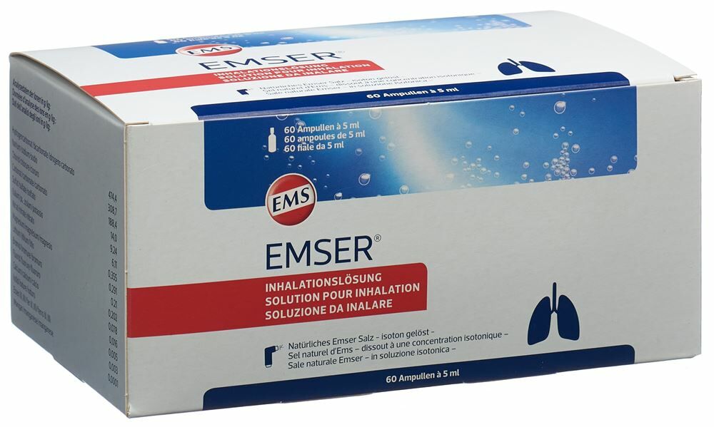 EMSER Inhalationslösung 4 % hyperton 60 Amp 5ml EMSER Inhalationslösung 4 % hyperton 60 Amp 5ml