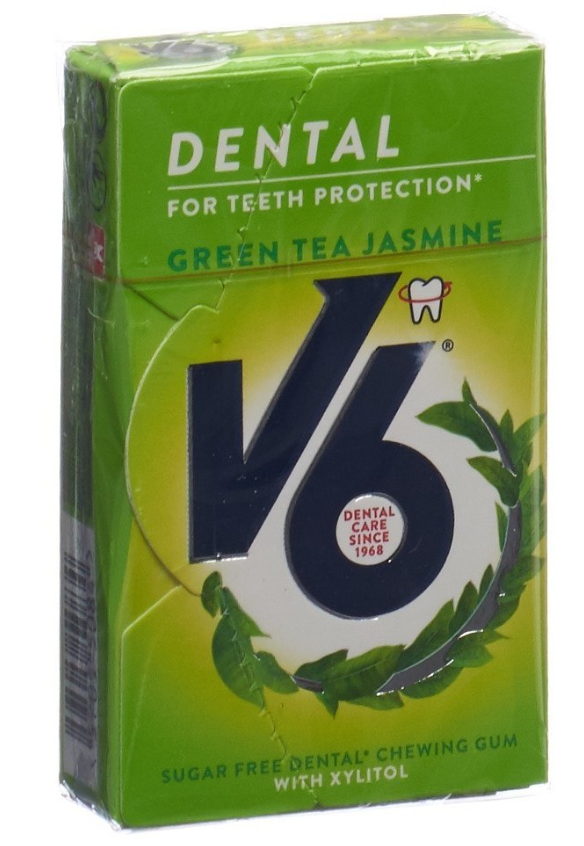 V6 Dental Care Kaugummi Green Tea Jasmine Box