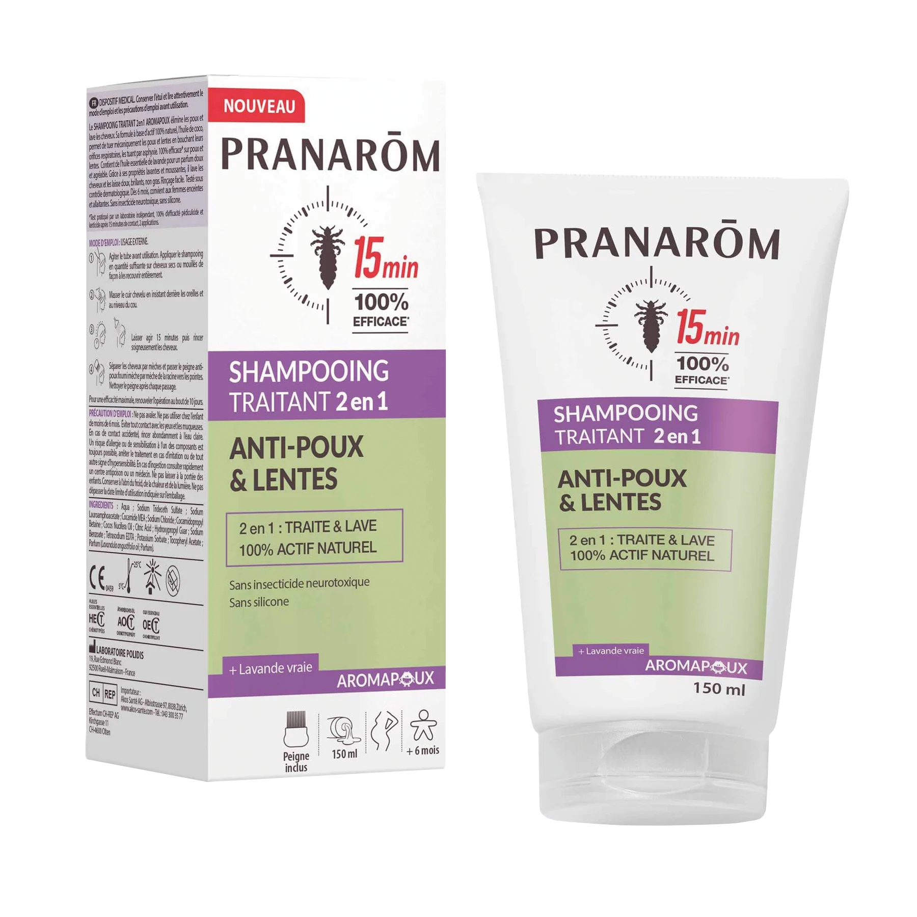 PRANAROM Aromapoux 2-in-1 Behandlungs-shampoo gegen Kopfläuse und Nissen 150ml PRANAROM Aromapoux 2-in-1 Behandlungs-shampoo gegen Kopfläuse und Nissen 150ml
