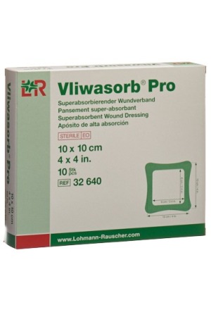 Vliwasorb Pro Wundverband 10x10cm 10 Stück