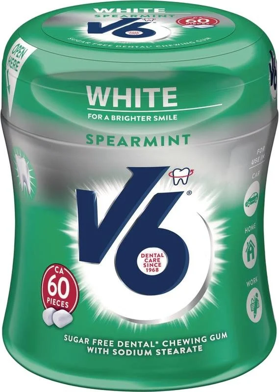 V6 White Kaugummi Spearmint 60 Stück