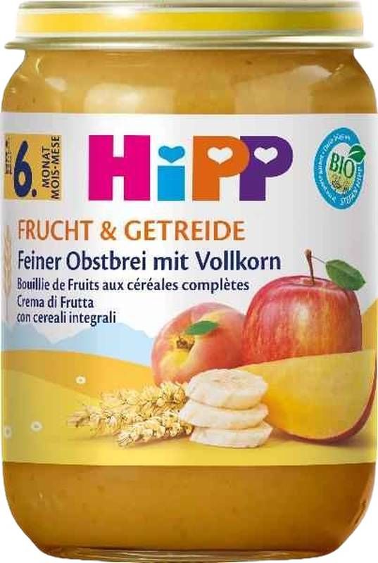 HIPP Bio Feiner Obstbrei Vollkorn Glas 190g