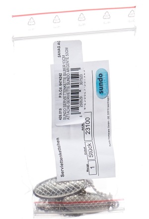 Sundo Serviettenkette 53cm silber mit Clips