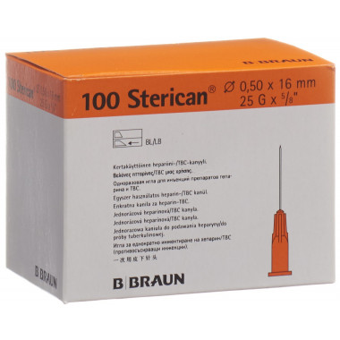 Sterican Nadel 25G 0.50x16mm orange Luer 100 Stück Sterican Nadel 25G 0.50x16mm orange Luer 100 Stück