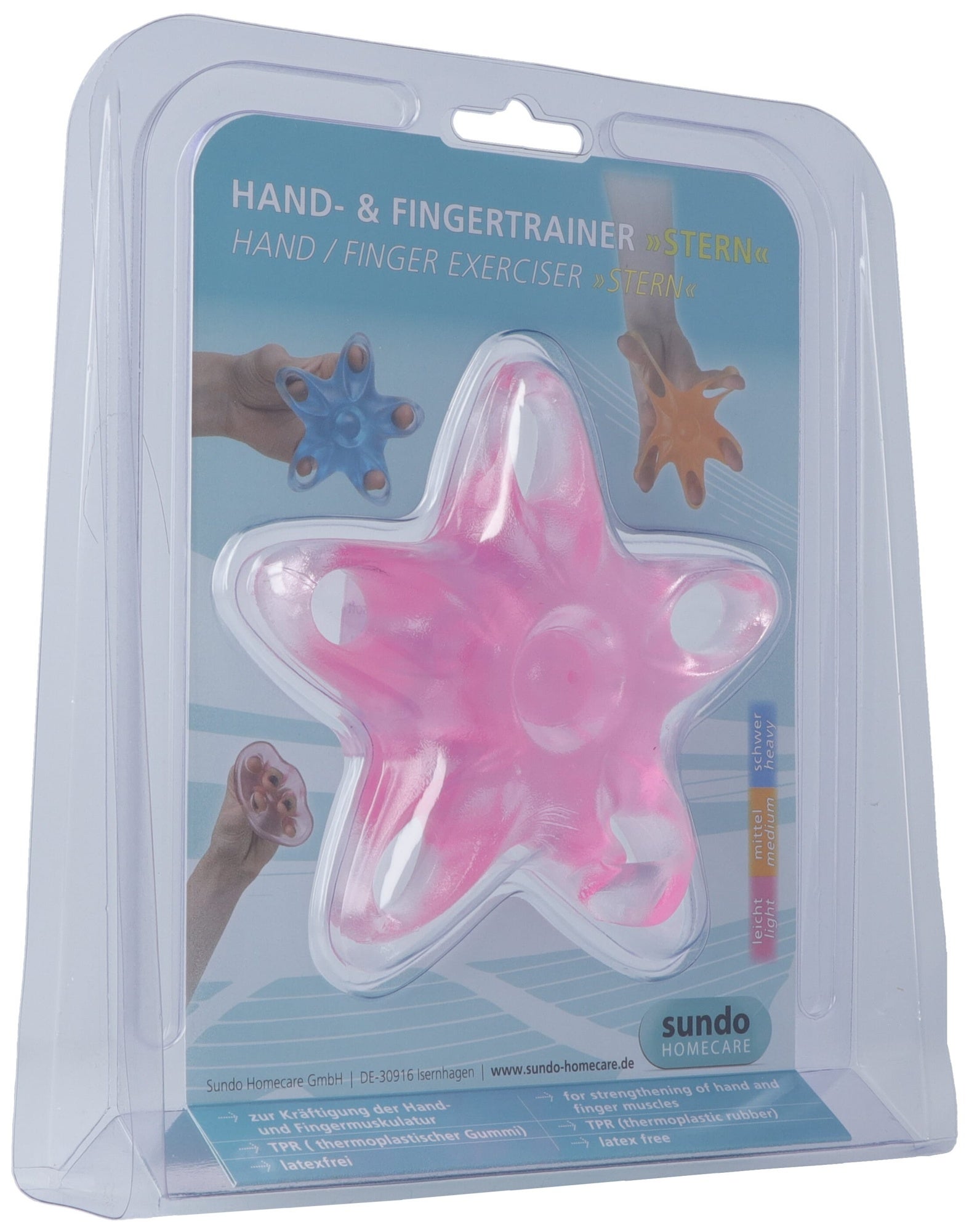 Sundo Hand - und Fingertrainer Stern pink leicht