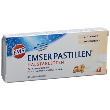 Emser Pastillen zuckerfrei mit Ingwer 30 Stück Emser Pastillen zuckerfrei mit Ingwer 30 Stück