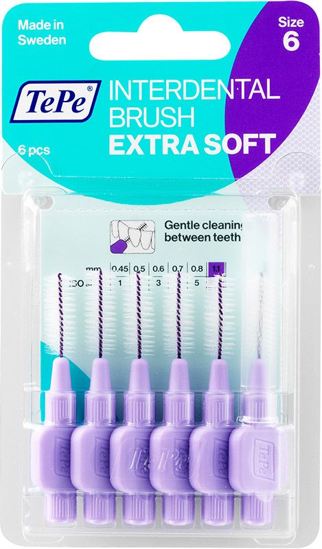 TePe Interdental Brush 1.1mm x-soft violett 6 Stück