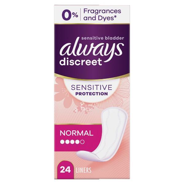 ALWAYS Discreet Inkontinenz Slipeinlagen Sensitive Normal 24 Stück