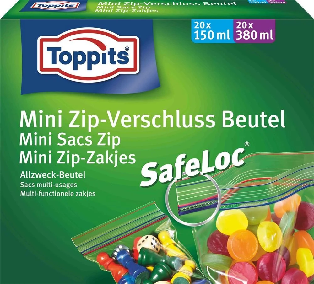 TOPPITS Mini Zip Verschlussbeutel 40 Stück