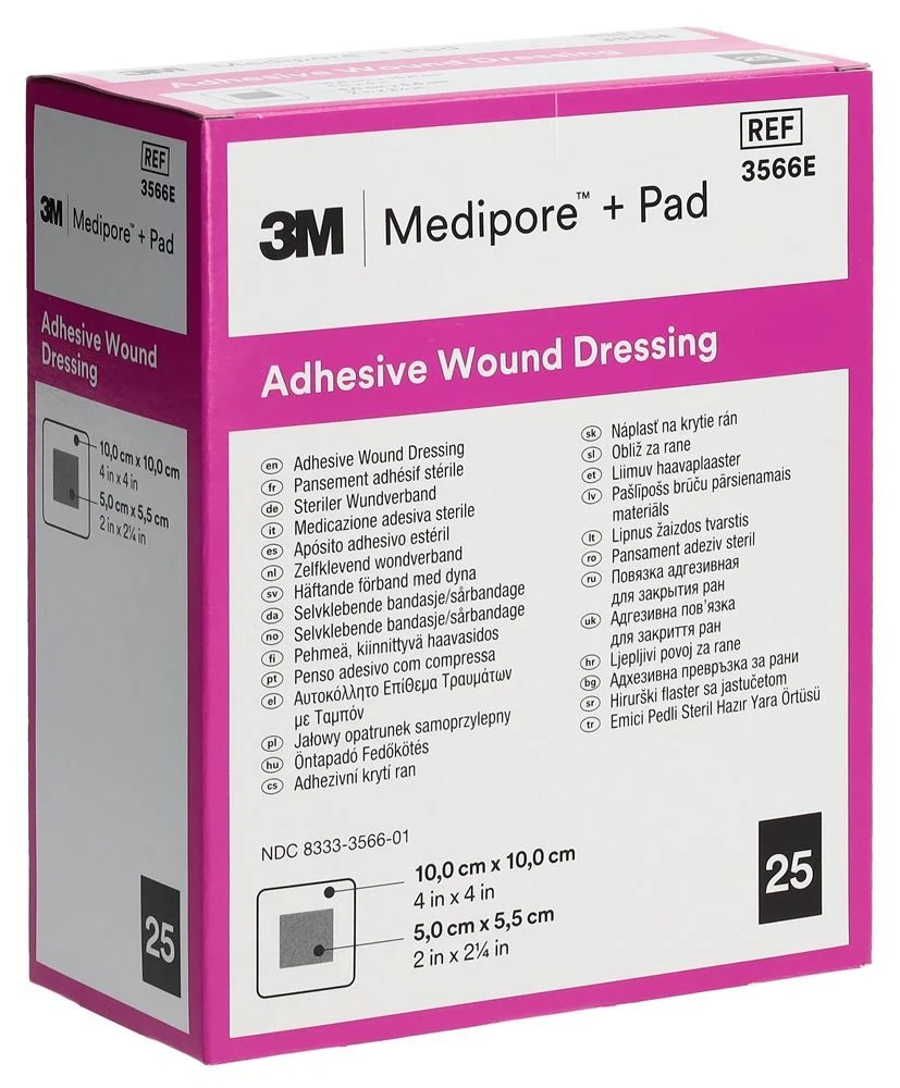 3M MEDIPORE+PAD 10x10cm Wundki 5x5.5cm (n) 25 Stück