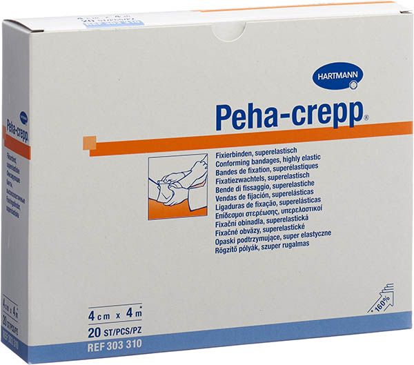 Peha CREPP Kreppbinde 4mx4cm weiss 20 Stück