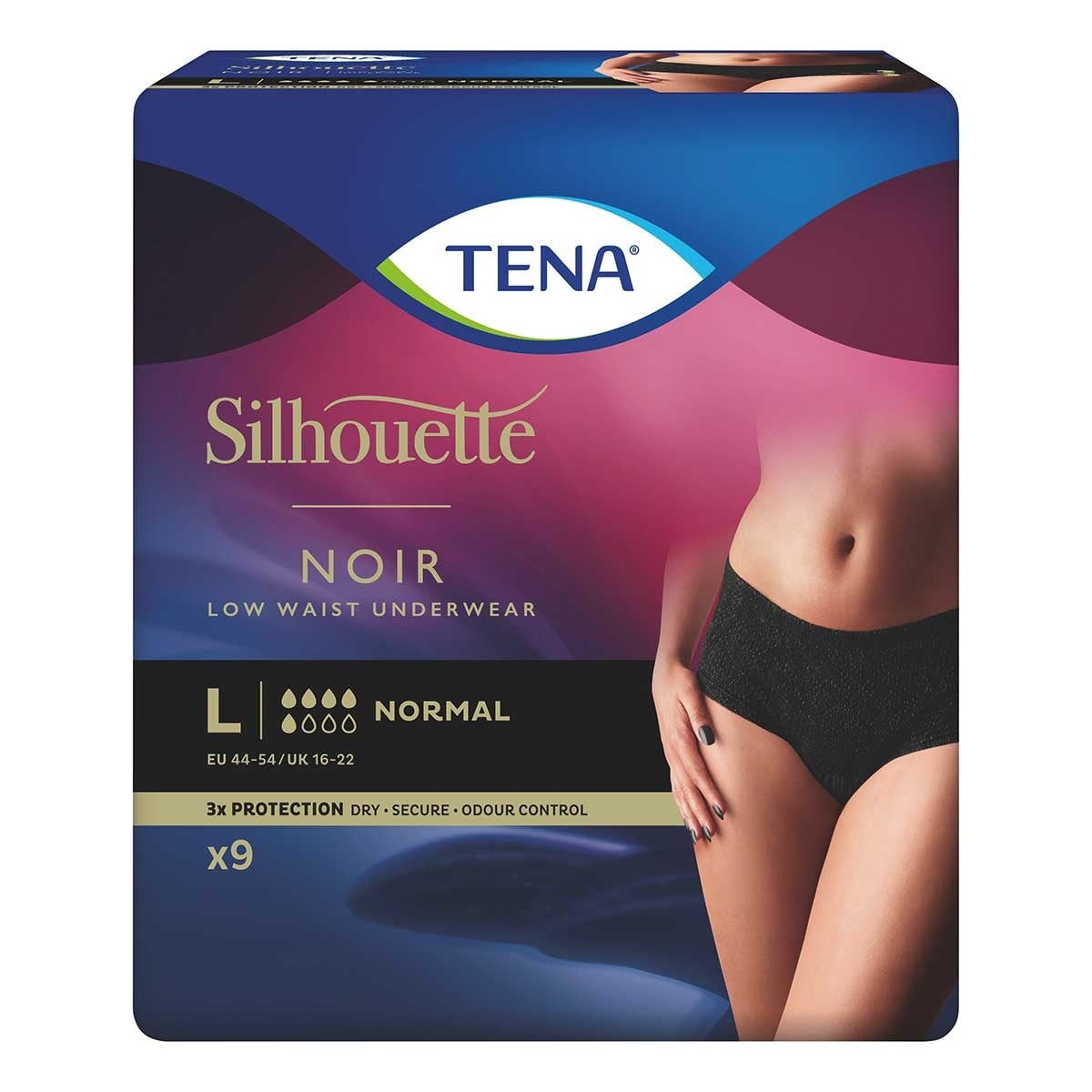 TENA Silhouette Normal L schwarz 9 Stück