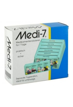 Medi-7 Medikamentendosierer 7 Tage deutsch/französisch/italienisch türkis Medi-7 Medikamentendosierer 7 Tage deutsch/französisch/italienisch türkis