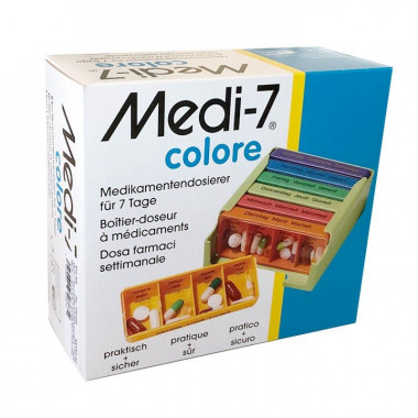 Sahag Medi-7 Medikamentendosierer 7 Tage 4 Fächer pro Tag türkis französisch Sahag Medi-7 Medikamentendosierer 7 Tage 4 Fächer pro Tag türkis französisch
