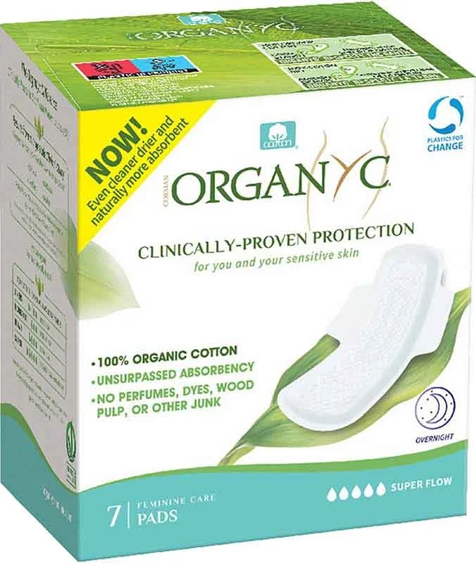 Organyc Nachtbinden mit Flügeln 7 Stück