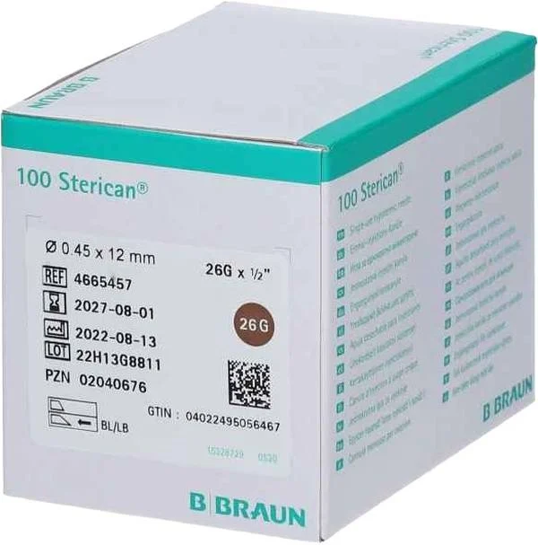 Sterican Kanüle G26 0.45x12mm 1/2 lang br 100 Stück