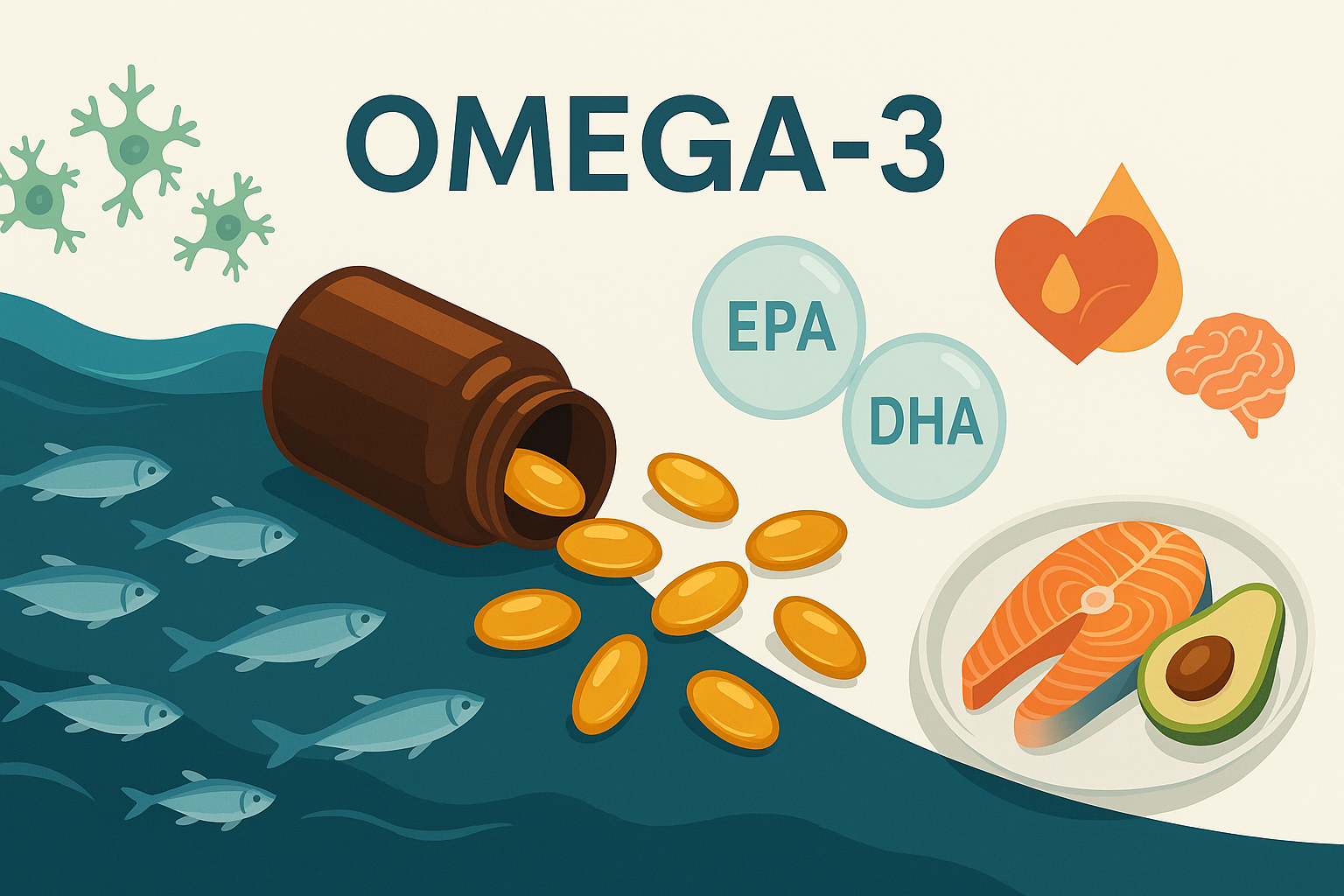 Omega-3-Fettsäuren: Wirkung, Nutzen & Anwendung – der grosse Guide zu Fischöl, EPA & DHA Omega-3-Fettsäuren: Wirkung, Nutzen & Anwendung – der grosse Guide zu Fischöl, EPA & DHA