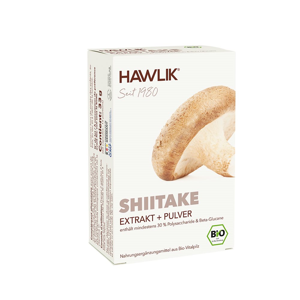 HAWLIK Shiitake Extrakt + Pulver Kapseln 60 Stück