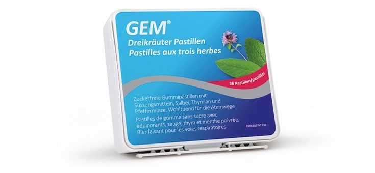 GEM Dreikräuter Pastillen zuckerfrei Ds 36 Stuck