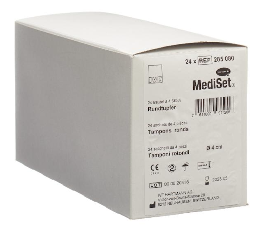 MEDISET Rundtupfer 4cm steril 30 Btl 2 Stück