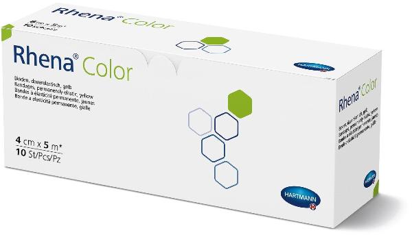 RHENA Color Elast Binde 4cmx5m gelb offen 10 Stück
