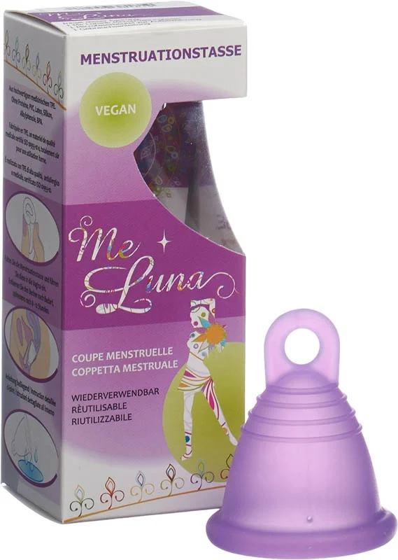 ME LUNA Menstruationstasse Sport Short S Blau Violett