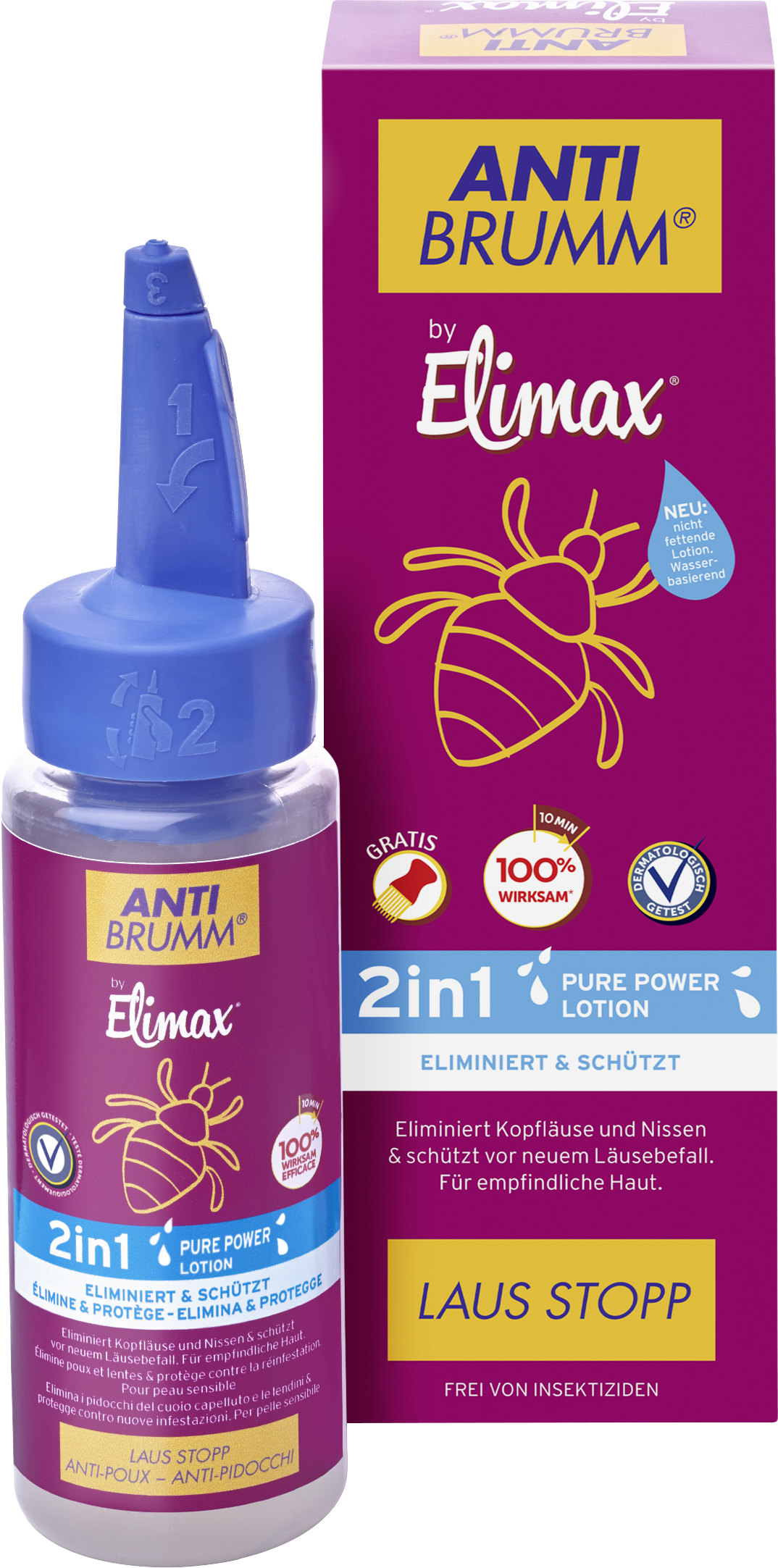 ANTI-BRUMM® by Elimax® Laus Stopp 2in1 Pure Power Lotion 100ml ANTI-BRUMM® by Elimax® Laus Stopp 2in1 Pure Power Lotion 100ml