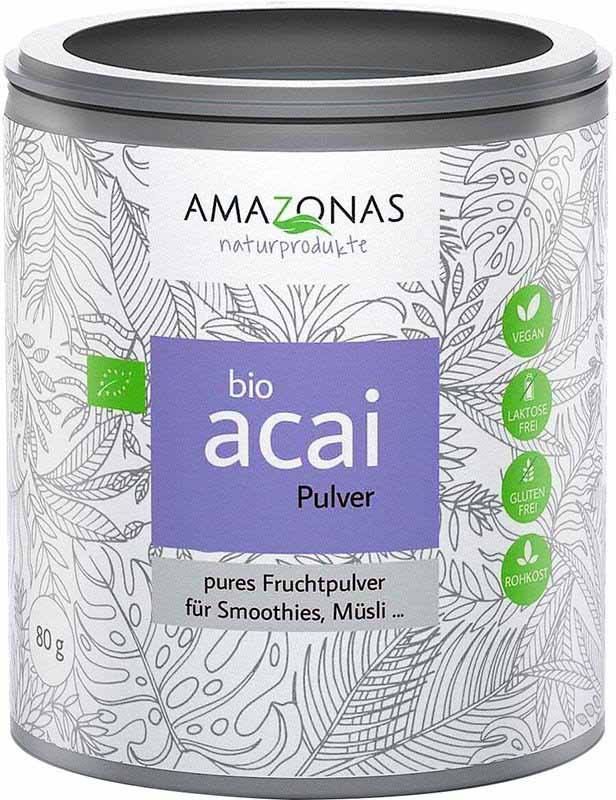 AMAZONAS acai Bio Fruchtpulver 100 % pur Ds 80g