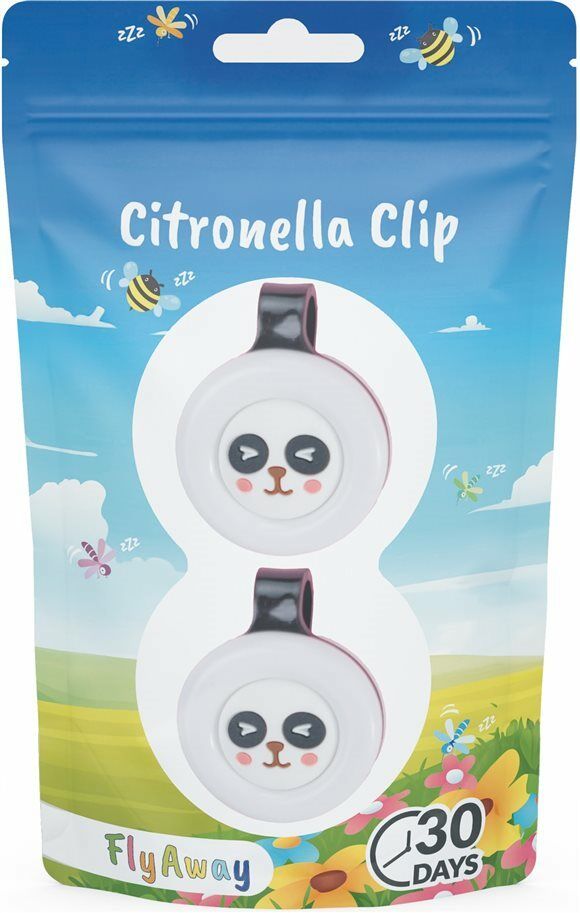 FLYAWAY Citronella-Clip Panda Duopack 2 Stück FLYAWAY Citronella-Clip Panda Duopack 2 Stück