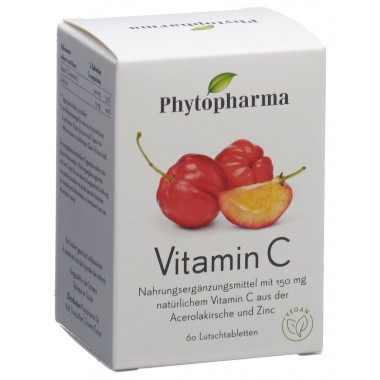 Phytopharma Vitamin C LutschTabletten 60 Stück Phytopharma Vitamin C LutschTabletten 60 Stück