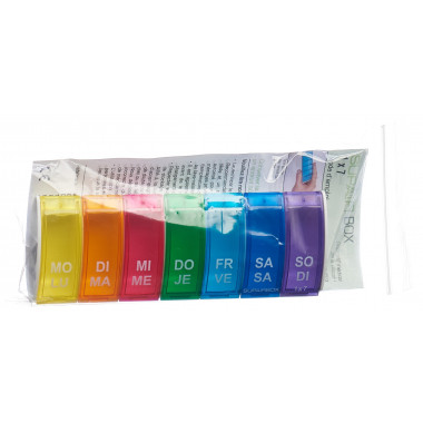 Supairbox 1x7 Wochendispenser deutsch/französisch rainbow