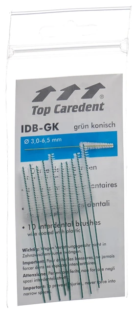 TOP CAREDENT IDB-GK Interdentalbürste Grün 10 Stück