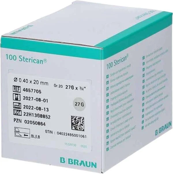 Sterican Kanüle G27 0.4x20mm 3/4 lang gr 100 Stück