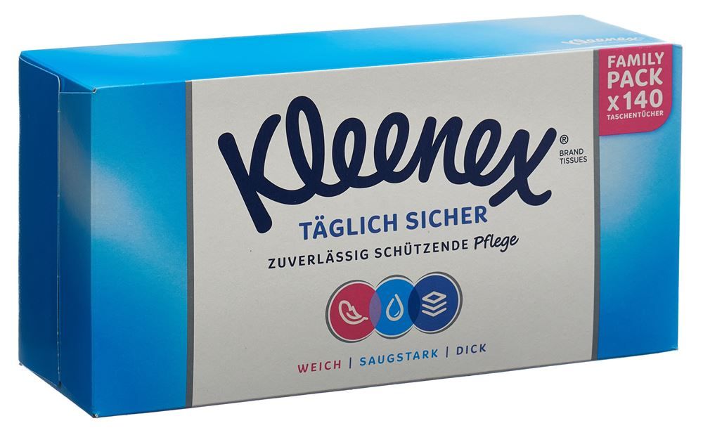 Kleenex Taschentücher Täglich sicher Box 140 Stück