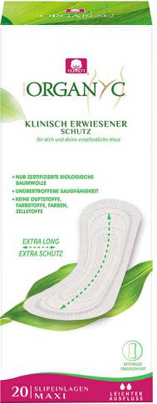 Organyc Slipeinlagen maxi extra lang 20 Stück