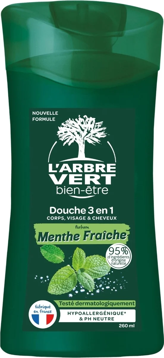 L'ARBRE VERT Duschcreme 3in1 Mann Minze Fl 260ml