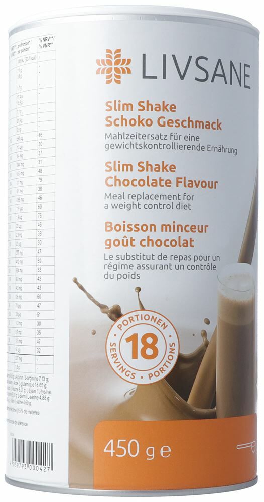 Livsane Slim Shake Schoko Geschmack 450g Livsane Slim Shake Schoko Geschmack 450g