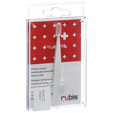 Rubis Pinzette spitz weiss Inox